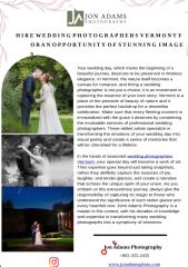 Hire Wedding Photographers Vermont for an Opportunity of Stunning Images.docx