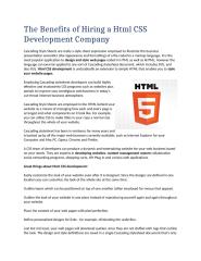 The Benefits of Hiring a Html CSS Development Company.doc