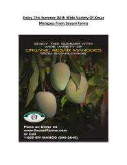Enjoy This Summer With Wide Variety Of Kesar Mangoes From Savani Farms.pdf