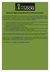 Hiring the Right Locksmithing Firm- What to Consider.docx